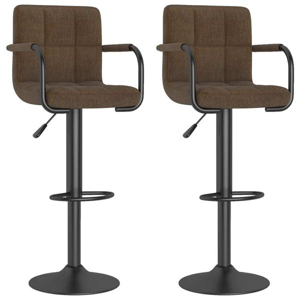 Syfax™ Sgabelli Da Bar 2 Pz Marroni In Tessuto-image