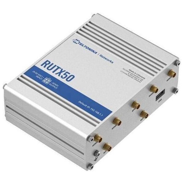 Teltonika RUTX50 - Wireless Router - Wwan 4-Port-Switch - 1Gbe, DNP3 - Wi-Fi 5 - 2,4 Ghz - 3G, 4G, 5G - An Din-Schiene-image