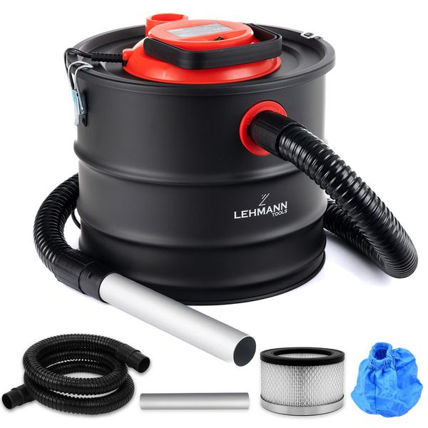 Lehmann Aspiracenere 15L, Filtro Hepa In Alloggiamento Metallico, Funzione Di Soffiaggio, Aspiracenere Per Caminetti, Stufe A Pellet E Barbecue, 800W-image