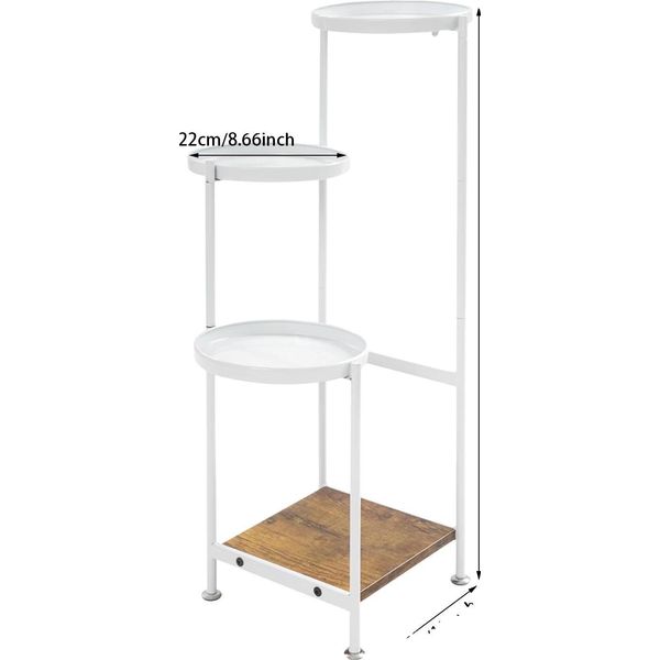 Supporto Per Piante, Design A 4 Livelli, Soluzione Salvaspazio, Bianco-image