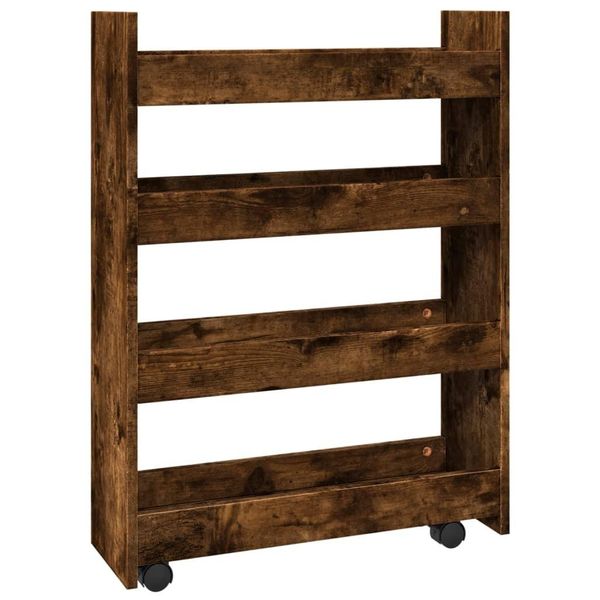 Syfax™ Carrello Stretto A 4 Livelli Rovere Fumo In Truciolato-image