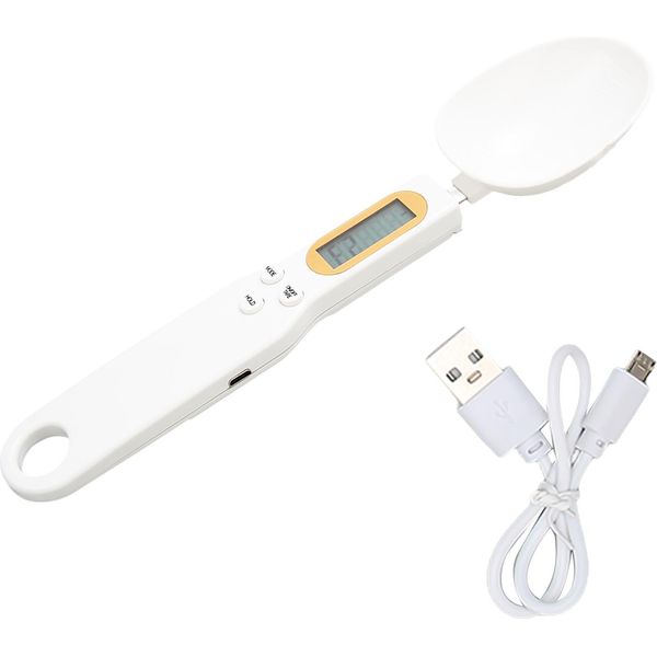Bilancia Digitale A Cucchiaio, Bilancia Da Cucina Ad Alta Precisione 500 G/0,1 G Con Display Lcd, Ricaricabile E Multifunzionale-image