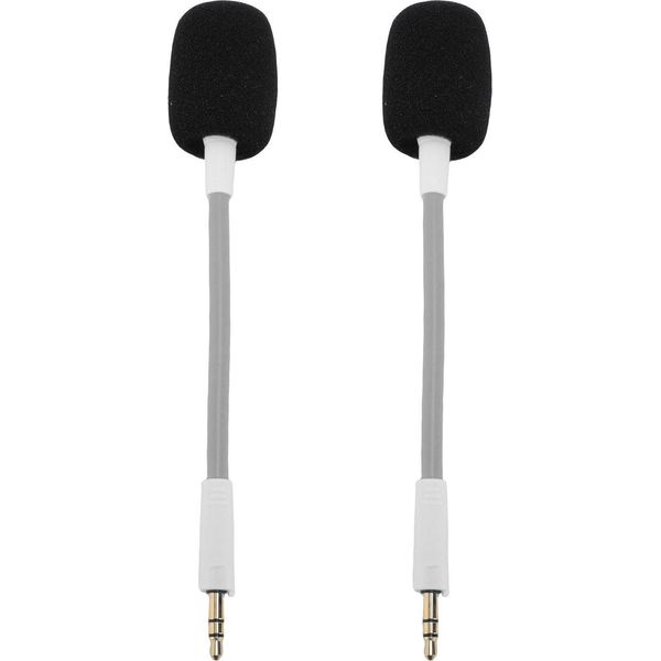 2 Microfoni Di Ricambio Per Cuffie Razer Barracuda X Con Riduzione Del Rumore, Microfono Rimovibile Da 3,5 Mm, Bianco-image