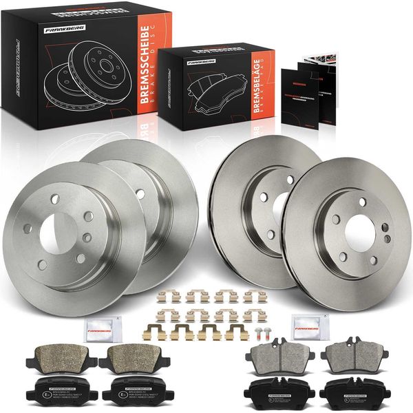 Frankberg 4X Dischi Freno 8X Pastiglie Freno Asse Anteriore Asse Posteriore Per Mercedes-Benz Classe A W169 Classe B W245 2.0L 1.7L 1.5L-image