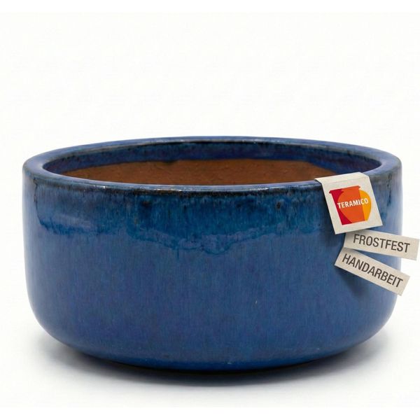 Vaso Da Fiori Blu Reale Ø 31 Cm Vaso Da Fiori Resistente Al Gelo Ceramica Giardino 3,3 Kg-image