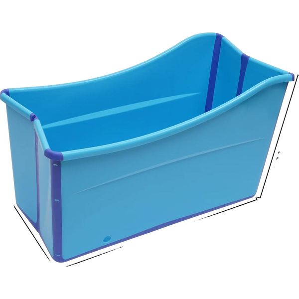 Vasca Da Bagno Pieghevole, Design Salvaspazio, Esperienza Di Bagno Confortevole, Blu-image