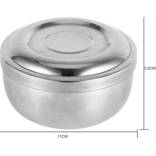 Inf Ciotola Da Barba In Acciaio Inox Con Coperchio – Tazza Da Barba Tradizionale-image