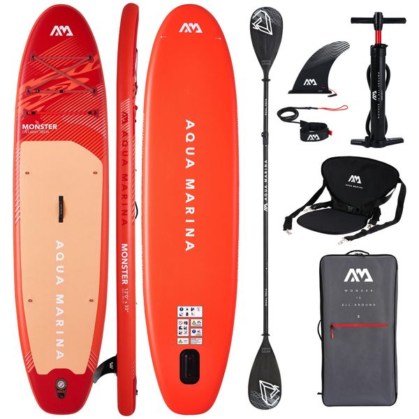 Tavola Sup Aqua Marina Monster 12'0" 2026 Sky Glider | 170 Kg | Set Kayak Con Sedile E Pagaia Dual-Tech"-image