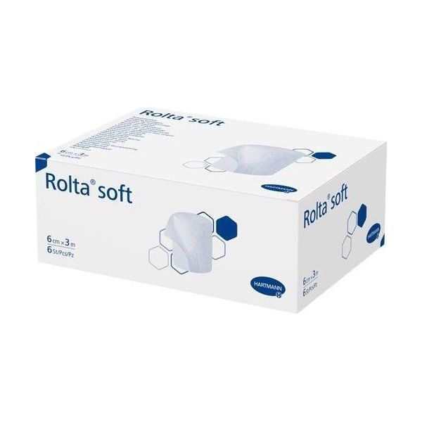 Hartmann Rolta® Benda Morbida In Cotone Sintetico 6 Cm X 3 M - 6 Pezzi | Confezione (6 Bende)-image