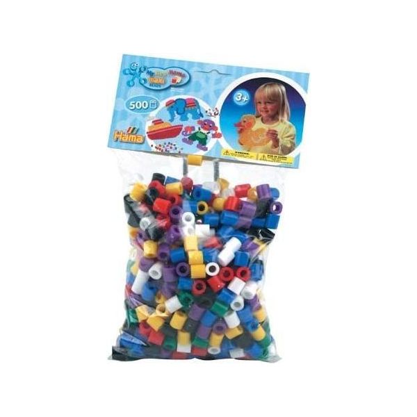 Perline Hama Da Stirare Maxi "Mix Di Colori Solidi"" In Busta 10,0 Mm 500 Perline Da Stirare"-image