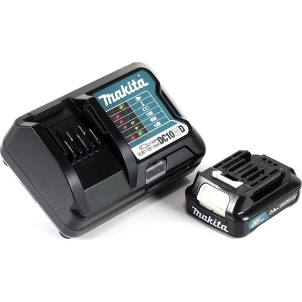 Kit Alimentatore Makita 12 V Con 1 Batteria BL1021B Da 2,0 Ah + Caricabatteria DC10WD-image