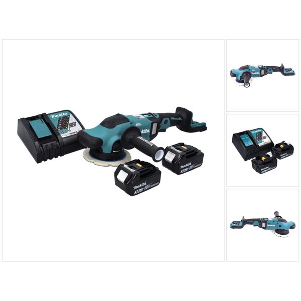 Levigatrice Eccentrica A Batteria Makita Dpo 600 Rf 18 V 150 Mm Xpt Brushless + 2 Batterie 3,0 Ah + Caricabatterie-image