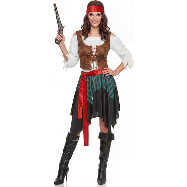 Wicked Pirata Signore Costume Bucaniere Più Dimensioni Colorate - M/L-image