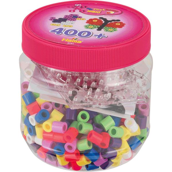 Hama Iron On Beads Maxi + Pegboards In Scatola Di Plastica Farfalla 400 Perline-image
