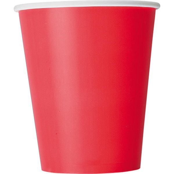 Bicchieri Di Carta Per Feste A Tema Usa 8 Pezzi Rossi 210 Ml - Taglia Unica-image