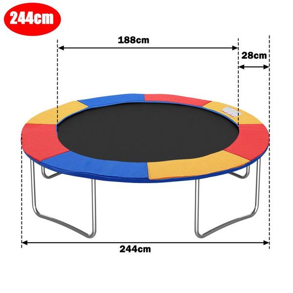 Vingo Copertura Bordo Trampolino Accessori Trampolino Copertura A Molla Per Trampolino Da Giardino Jumper Protezione Bordo Trampolino Pvc Pe 100% Resistente Ai Raggi Uv 244Cm Colorato-image