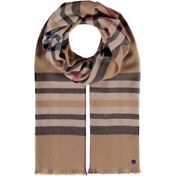 Fraas Sciarpa Acrylic Stole - The Fraas Plaid Camel Beige Multicolore-image