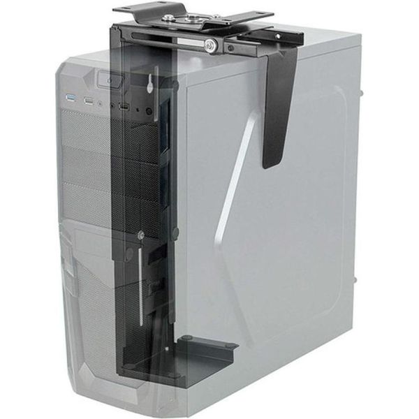 Techly Supporto Regolabile Per Pc/Cpu, Fino A 10KG, Per Montaggio Sotto La Scrivania O A Parete-image