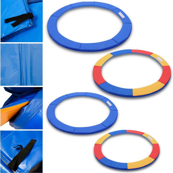 Clanmacy Copertura Bordo Trampolino Copertura Molla Per Trampolino Da Giardino Jumper Trampolino Protezione Bordo Pvc Pe 100% Resistente Ai Raggi Uv ? 244/305Cm Blu/Colore-image