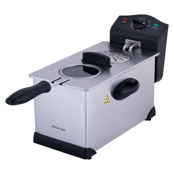Friggitrice Elettrica Da 3 Litri Con Cestello E Zona Fredda Per Patatine Fritte-image