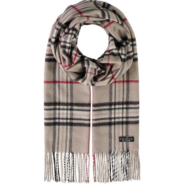 Fraas Sciarpa Cashmink® Scarf With Fraas Plaid Camel Grey Grigio Multicolore-image