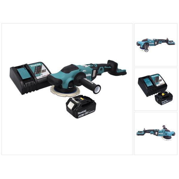 Makita Dpo 600 RG1 Levigatrice Eccentrica A Batteria 18 V 150 Mm Xpt Brushless + 1X Batteria 6,0 Ah + Caricabatteria-image
