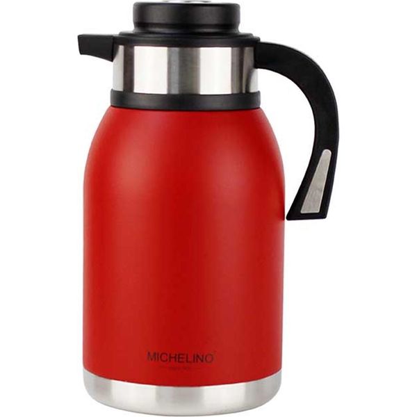 Michelino 2.0L Caraffa Thermos A Doppia Parete Distributore Di Bevande Caraffa Sottovuoto Teiera Per Caffè E Tè Rosso-image