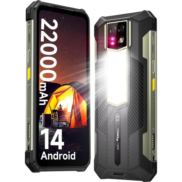 Ulefone Armor 24 Telefono Cellulare Esterno 24GB+256GB 22000Mah 66W 64MP Visione Notturna Smartphone Esterno Android 14 6.78" Fhd+ Dual 4G Lte/Nfc/Gps/Otg"-image
