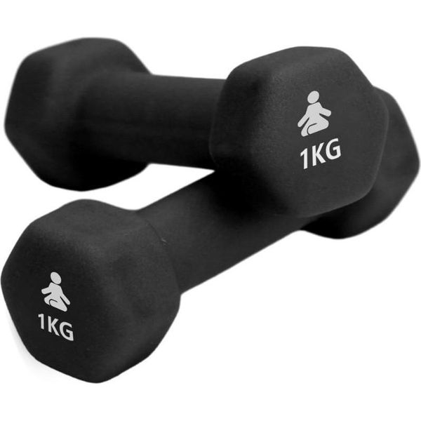 Coppia Di Manubri Con Testa Esagonale Rivestiti In Neoprene 1Kg + 1Kg-image