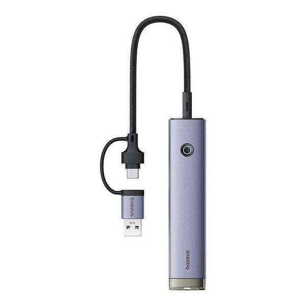 Hub 4W1 Baseus Ultrajoy Usb-A&Usb-C A 3Xusb3.0+Usb-C+Rj45 (Grigio)-image