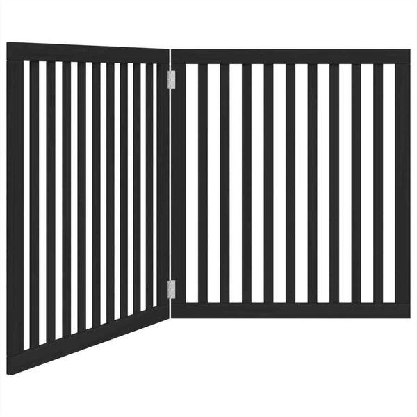 Vidaxl Cancelletto Per Cani Pieghevole In 2 Pezzi Nero 160 Cm In Legno Di Pioppo-image