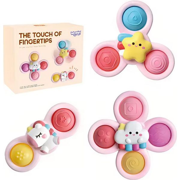 Woopie Baby Space Spinner Pop-It Giocattolo Sensoriale Intercambiabile 3 Pezzi Rosa.-image