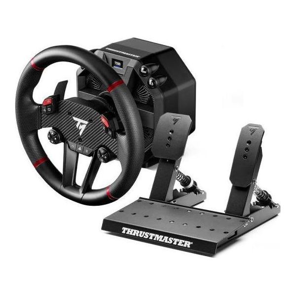 Thrustmaster T598, Volante + Pedali, Pc, Playstation 4, Playstation 5, Azionamento Diretto, Cablato, Usb, Nero, Rosso-image