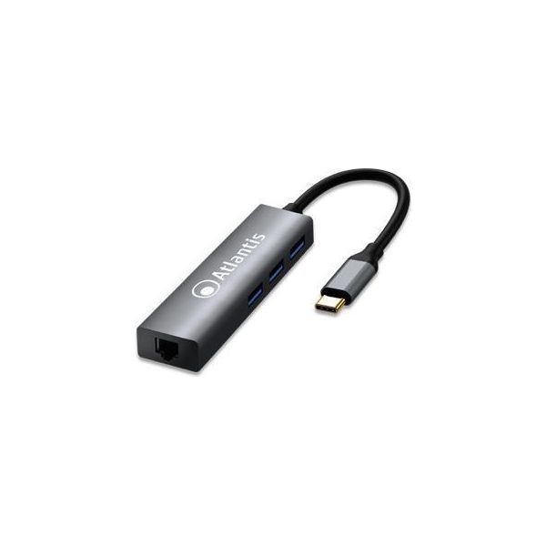 Atlantis Land A04-TC_LAN+HB Replicatore Di Porte E Docking Station Per Laptop Usb 3.2 Gen 1 (3.1 Gen 1) Type-C Nero-image