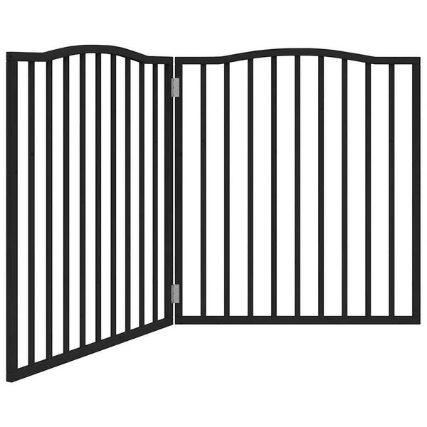 Vidaxl Cancelletto Per Cani Pieghevole In 2 Pezzi Nero 160 Cm In Legno Di Pioppo-image