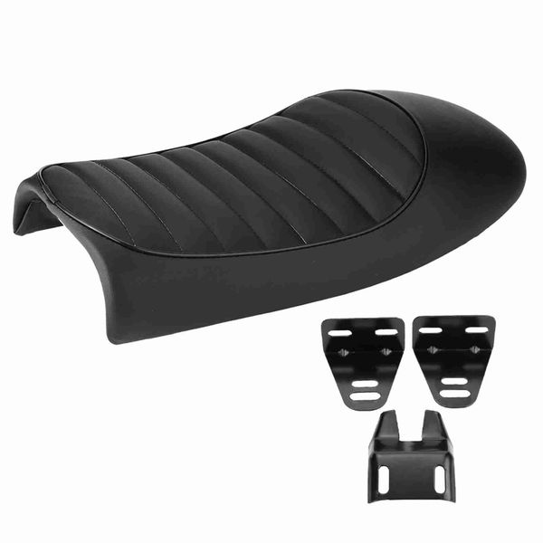 Cuscino Sella Moto In Finto Cuoio Stile Vintage Cafe Racer, Piatto, Per Honda CG125 Gn Cg CB400SS-image
