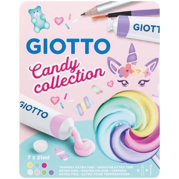 Giotto F302100 Colore A Tempera 21 Ml Tubo Blu, Verde, Rosa, Rosso, Viola, Bianco, Giallo-image