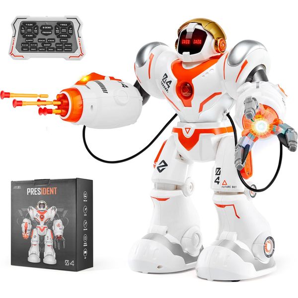 Vevor Rc Robot Giocattolo Per Bambini, Robot Intelligente Telecomandato Programmabile Con Modalità Battaglia E Palline, Robot Interattivo Che Cammina E Balla, Regalo Di Compleanno-image