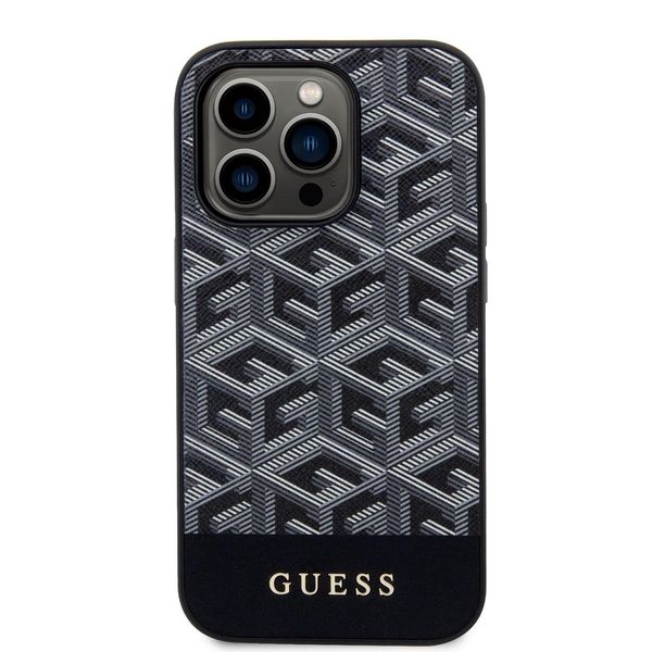 Guess Guhmp14Lhgcfsek Custodia Rigida Gcube A Righe Magsafe Per Iphone 14 Pro 6.1Czarny/Nero-image