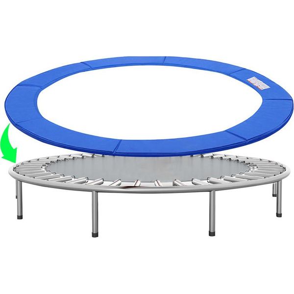 Trampolino Da Giardino Yakimz, Copertura Dei Bordi Ø244Cm 100% Resistente Ai Raggi Uv E Antistrappo Blu-image