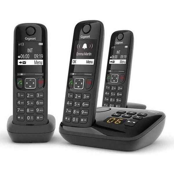 Telefono Cordless Trio Dect Nero Con Segreteria Telefonica Gigaset As690Atrionoir-image