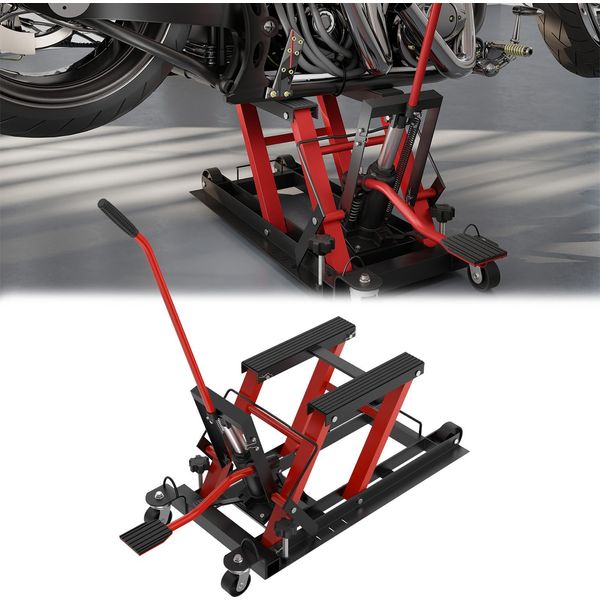 Yuenfong Sollevatore Per Moto Sollevatore Per Moto Fino A 680 Kg Sollevatore Di Aiuto Alla Manovra Sollevatore Per Moto Sollevatore Di Montaggio Per Moto Cavalletto Atv E Quad Cavalletto Per Moto Riparazione (Tipo A)-image