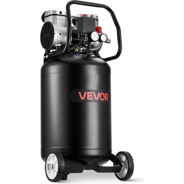 Vevor Compressore Ad Aria Compressa 50 L, Compressore D'aria 2 Hp, 113 L/Min A 6,2 Bar, Pressione Massima 8 Bar, Serbatoio Senza Olio, Ideale Per Riparazioni Auto, Gonfiaggio Pneumatici, Lavori Di Verniciatura, Lavori In Legno E Inchiodatura-image