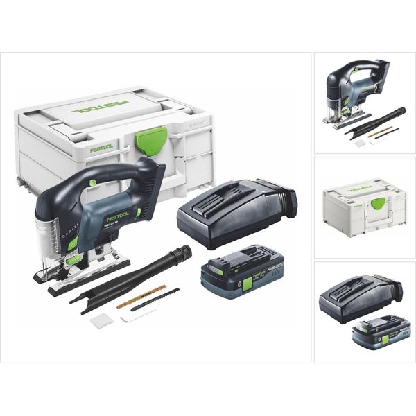 Festool Carvex Psbc 420 Hpc 4,0 Ebi-Plus Seghetto Alternativo A Pendolo A Batteria 18 V ( 576532 ) 120 Mm Brushless + 1X Batteria 4,0 Ah + Caricabatterie + Systainer-image