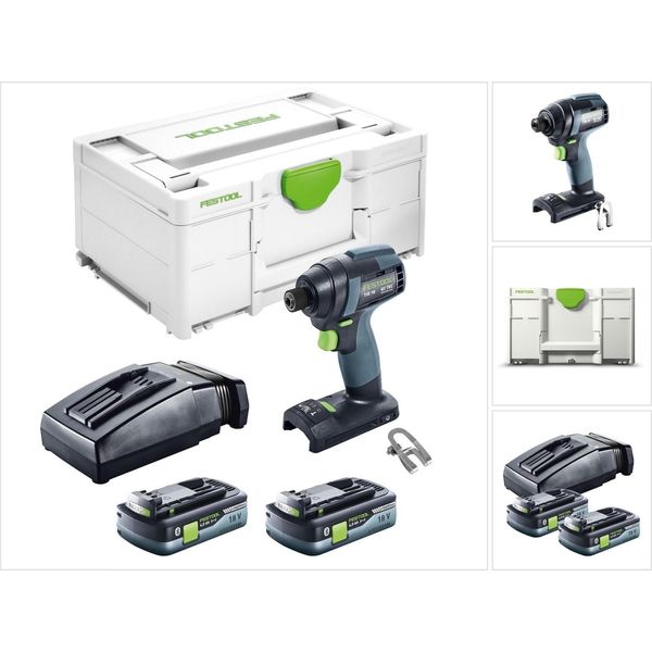 Festool Tid 18 Hpc 4,0 I-Plus Avvitatore A Impulsi A Batteria 18V 180Nm 1/4" ( 576482 ) + 2X Batteria 4,0Ah Highpower + Caricabatterie"-image