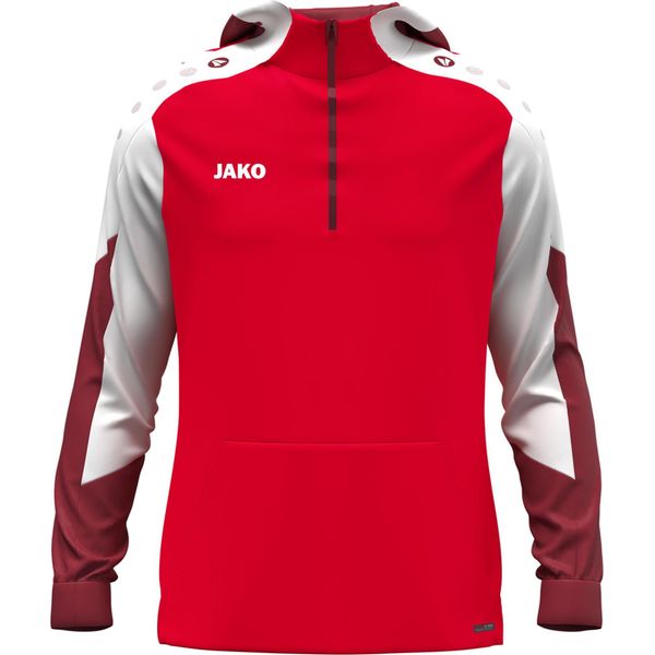 Jako Bambini Felpa Con Cappuccio E Zip Dynamic - 6770, Colore:Rosso/Bianco/Rosso Scuro, Taglia:128-image