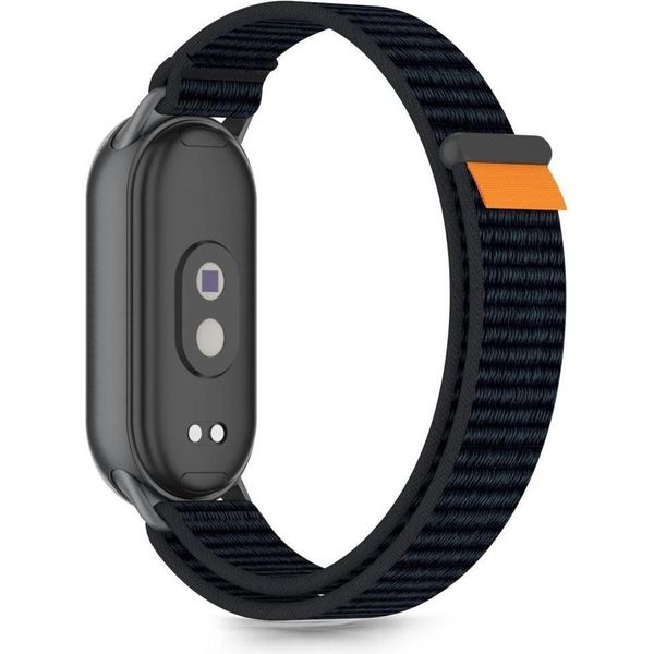 Tech-Protect Watch Strap Nylon Stripe Xiaomi Smart Band 8/9/10, Black/Orange-image