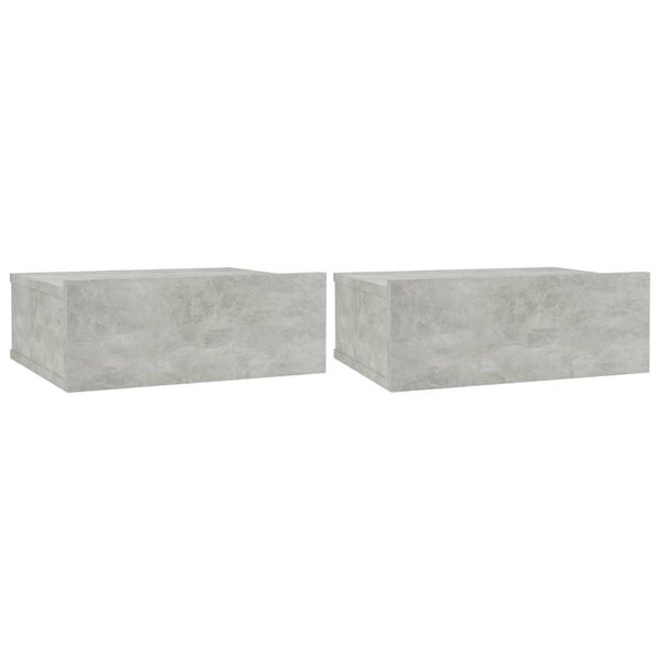 Syfax™ Comodini Pensili 2Pz Grigio Cemento 40X30X15 Legno Multistrato-image
