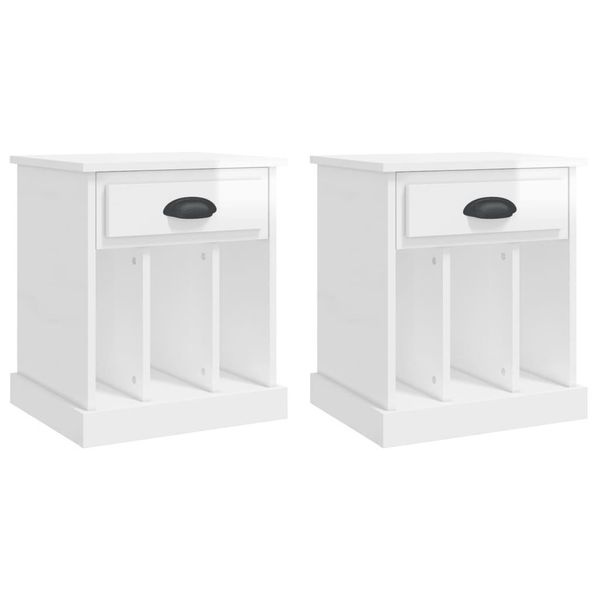 Syfax™ Comodini 2 Pz Bianco Lucido 43X36X50 Cm-image