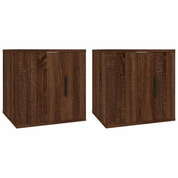 Syfax™ Mobili Porta Tv A Parete 2 Pz Rovere Marrone 40X34,5X40 Cm-image
